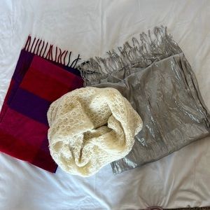 Winter and holiday scarf bundle of 3